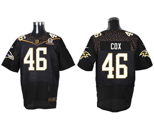 Nike Ravens #46 Morgan Cox Black 2016 Pro Bowl Men's Stitched NFL Elite Jersey - Click Image to Close